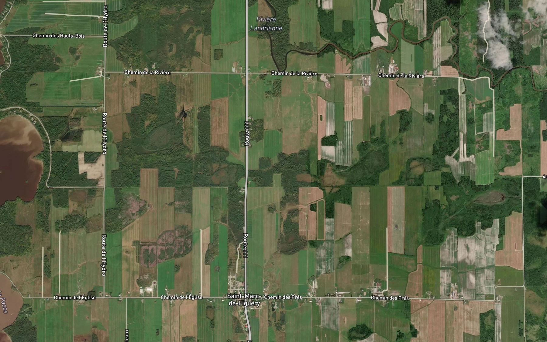 Satellite map of the Branche Rivard