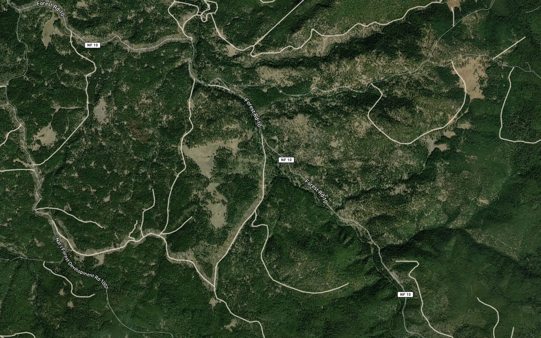 Satellite map of the Starveout Creek