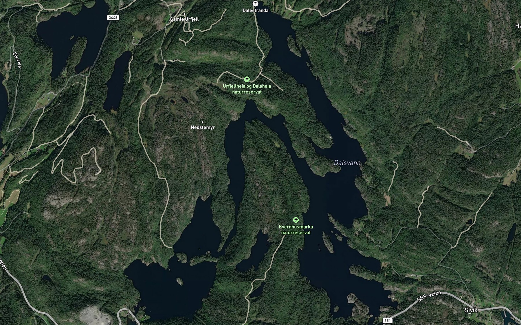 Satellite map of the Dalsvatnet