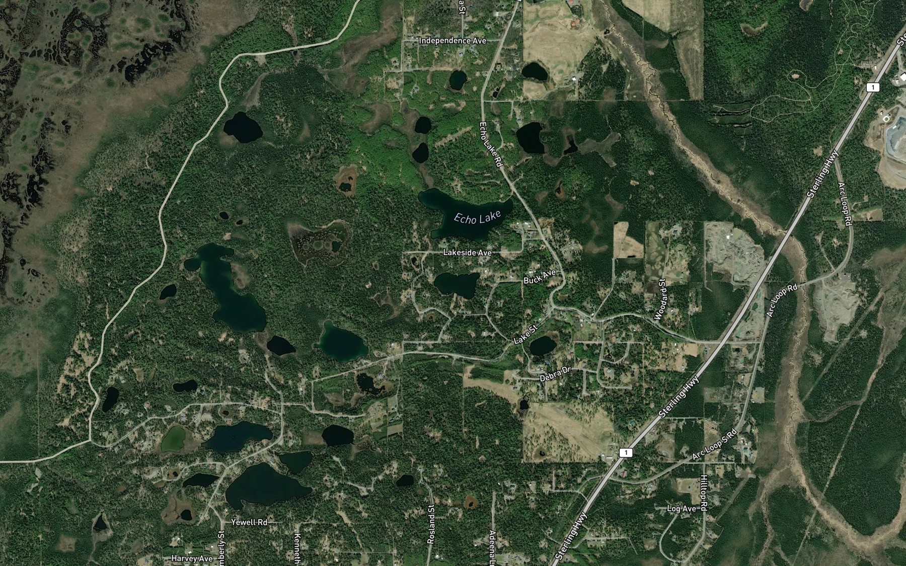 Satellite map of the Ashana Lake