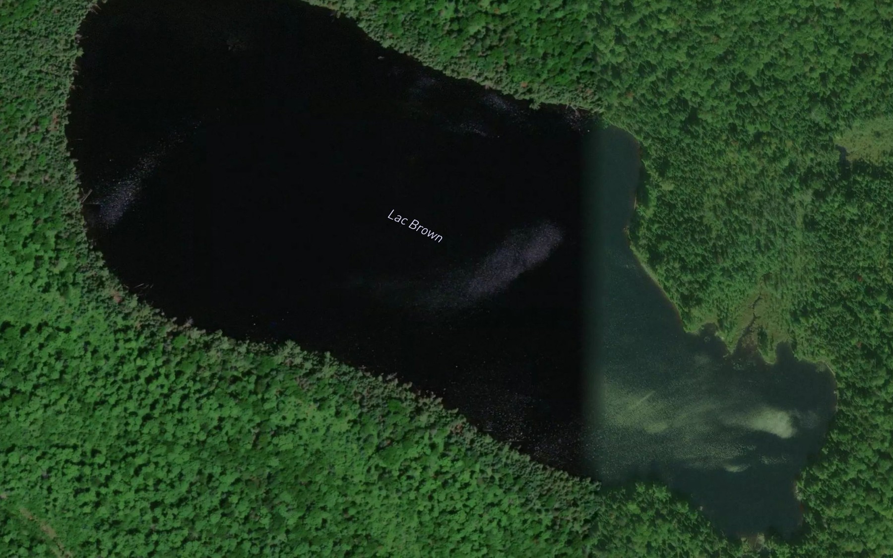 Satellite map of the Lac Brown