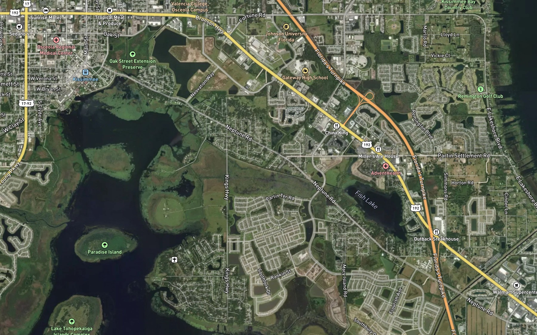 Satellite map of the Partin Canal
