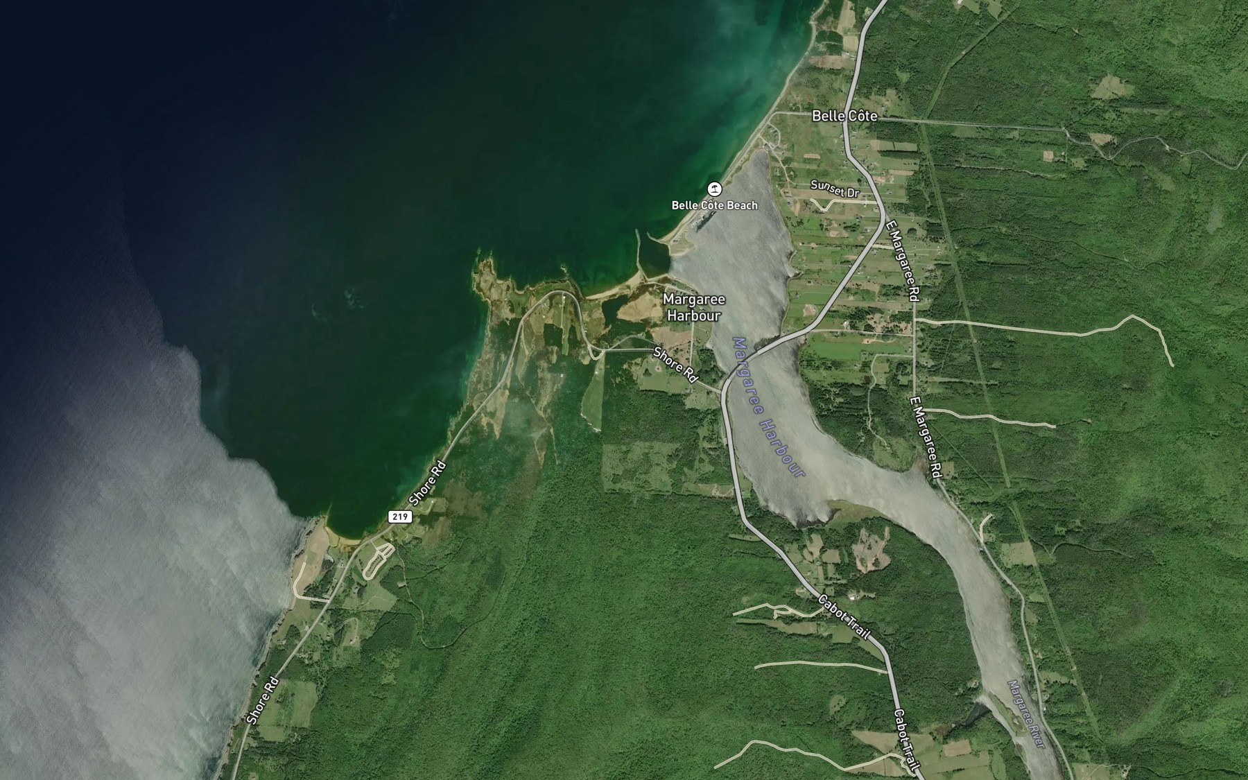Satellite map of the MacKinnons Brook