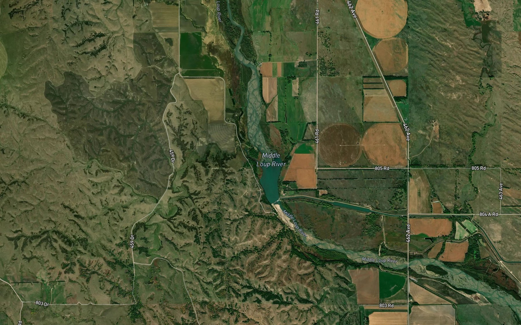 Satellite map of the Spring Creek
