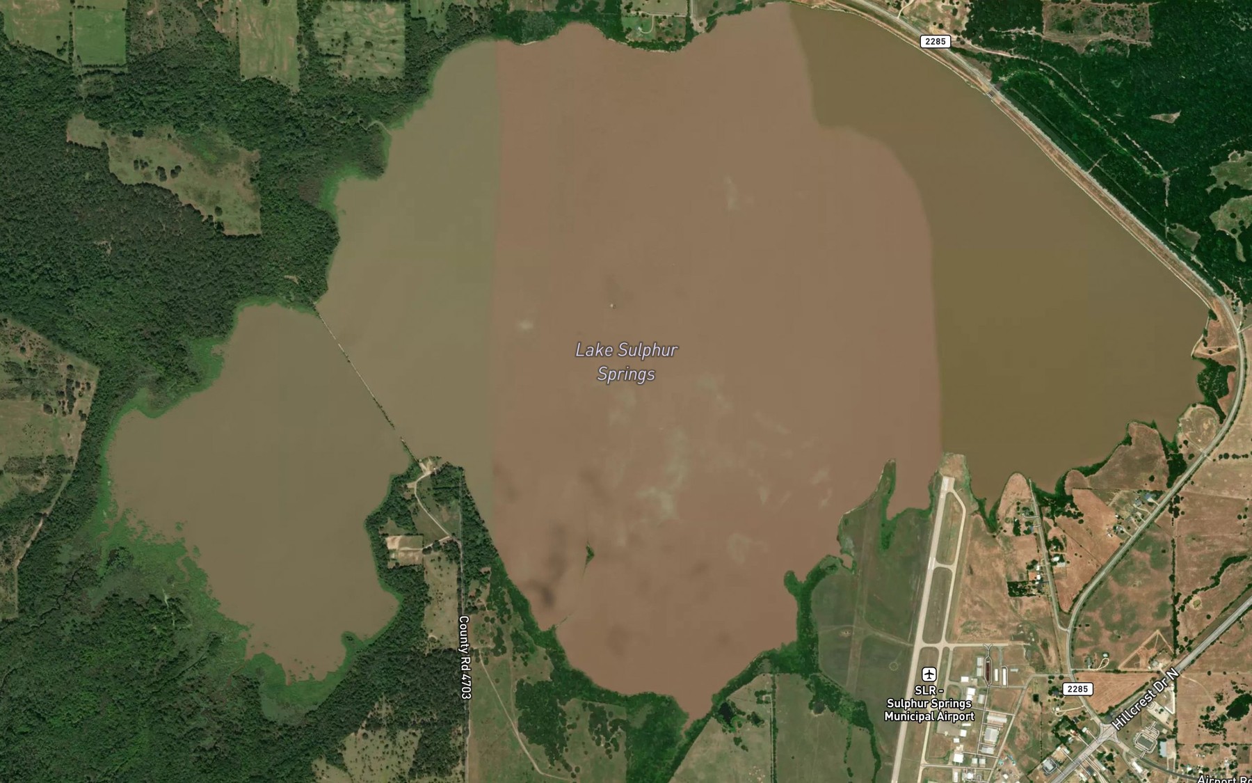 Satellite map of the Lake Sulphur Springs