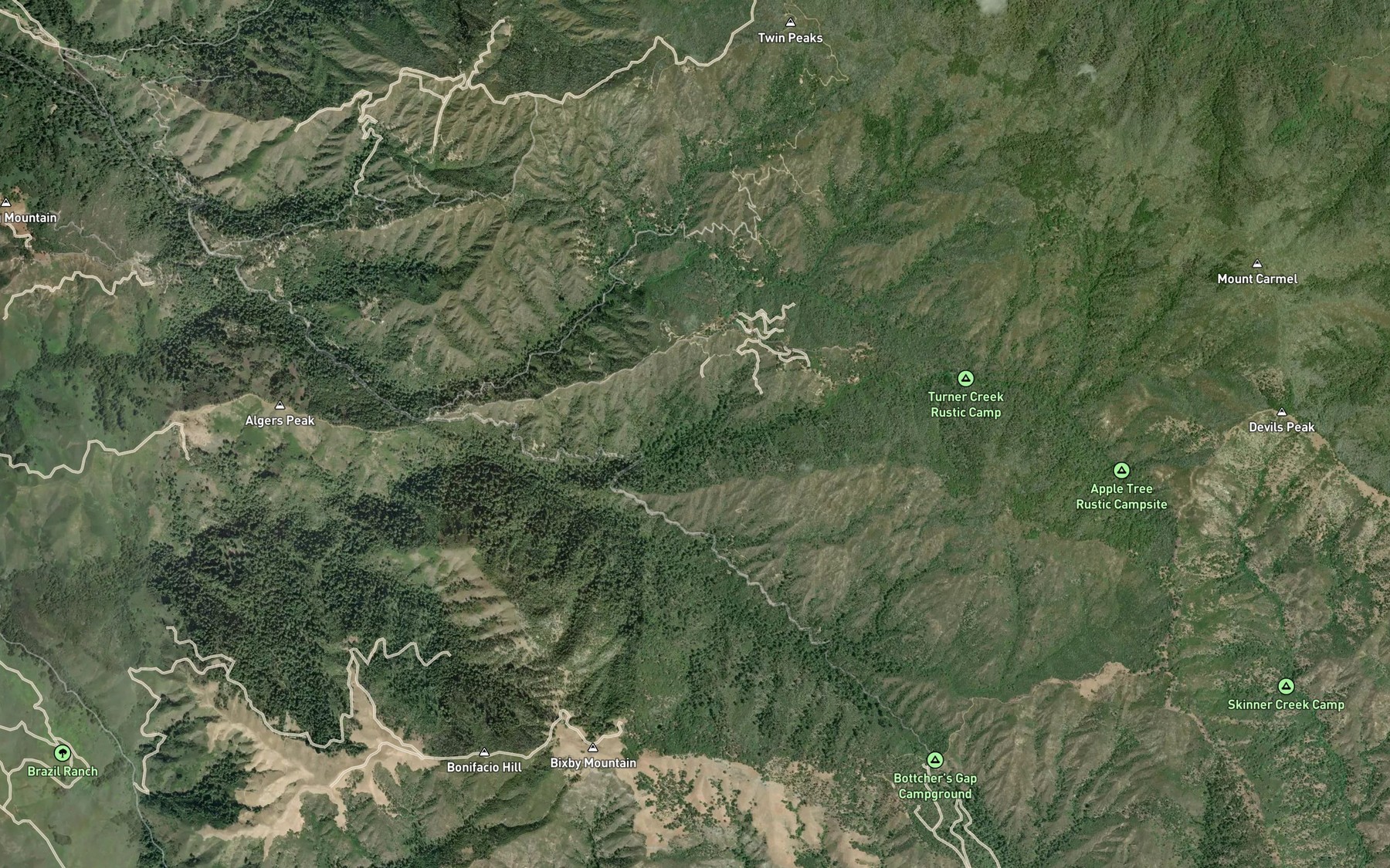 Satellite map of the Turner Creek