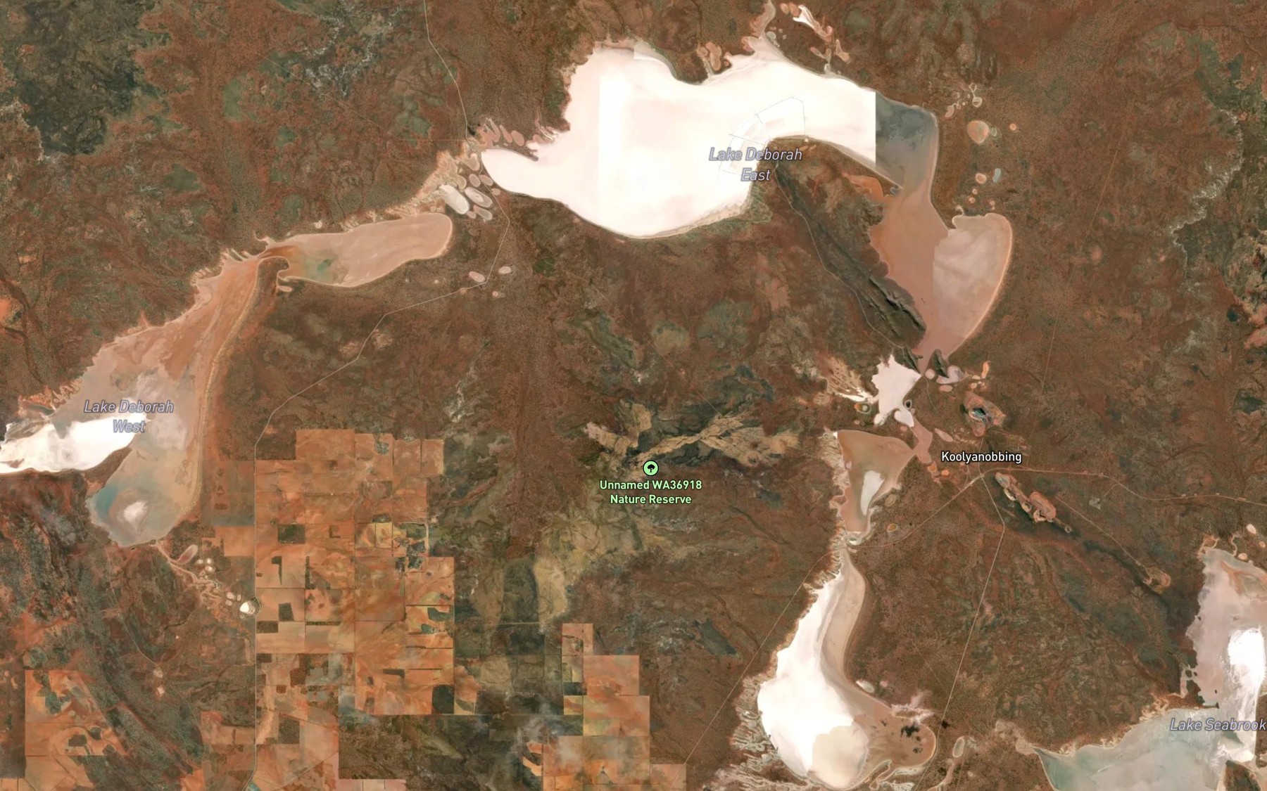 Satellite map of the Lake Deborah East