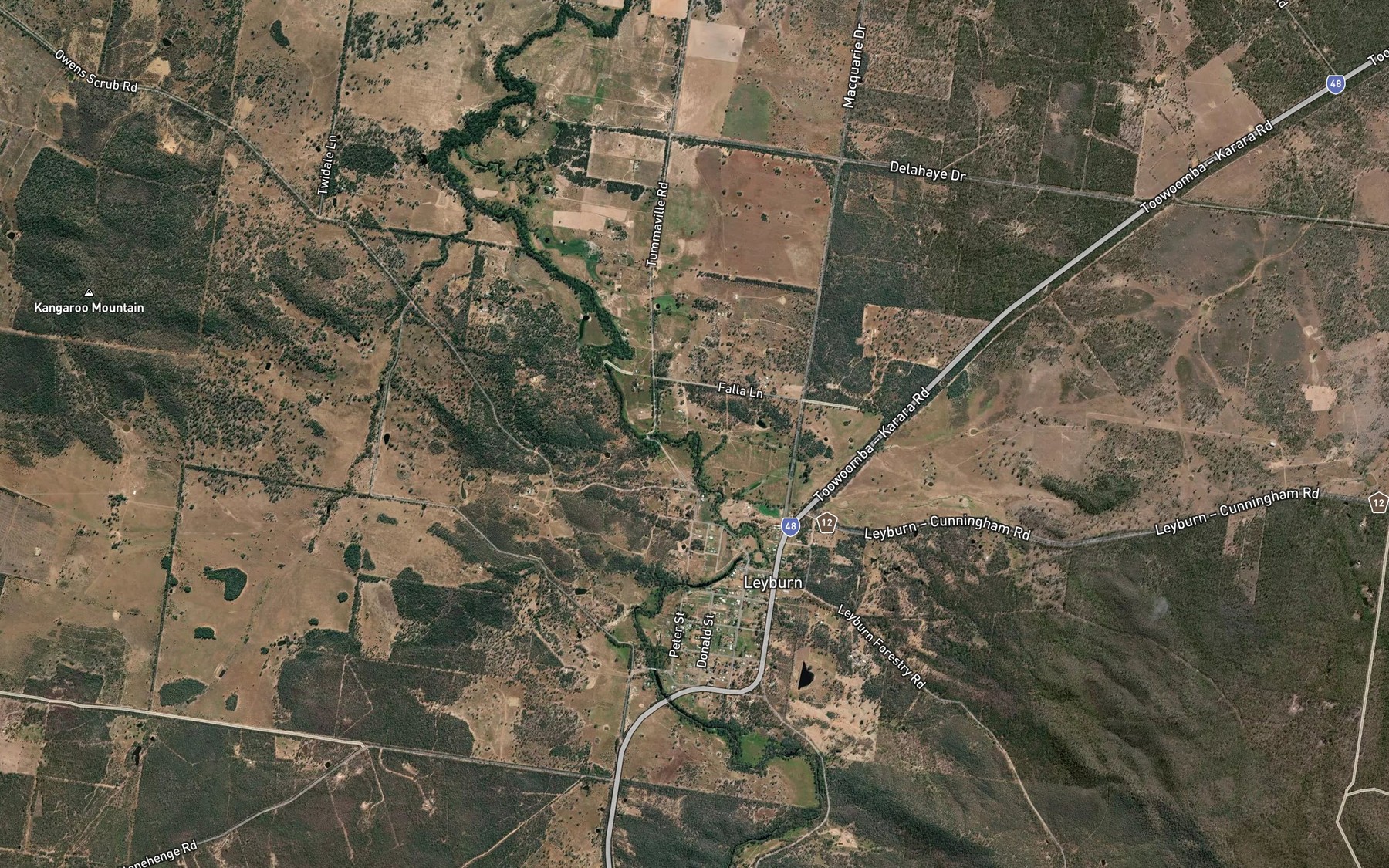 Satellite map of the Canal Creek