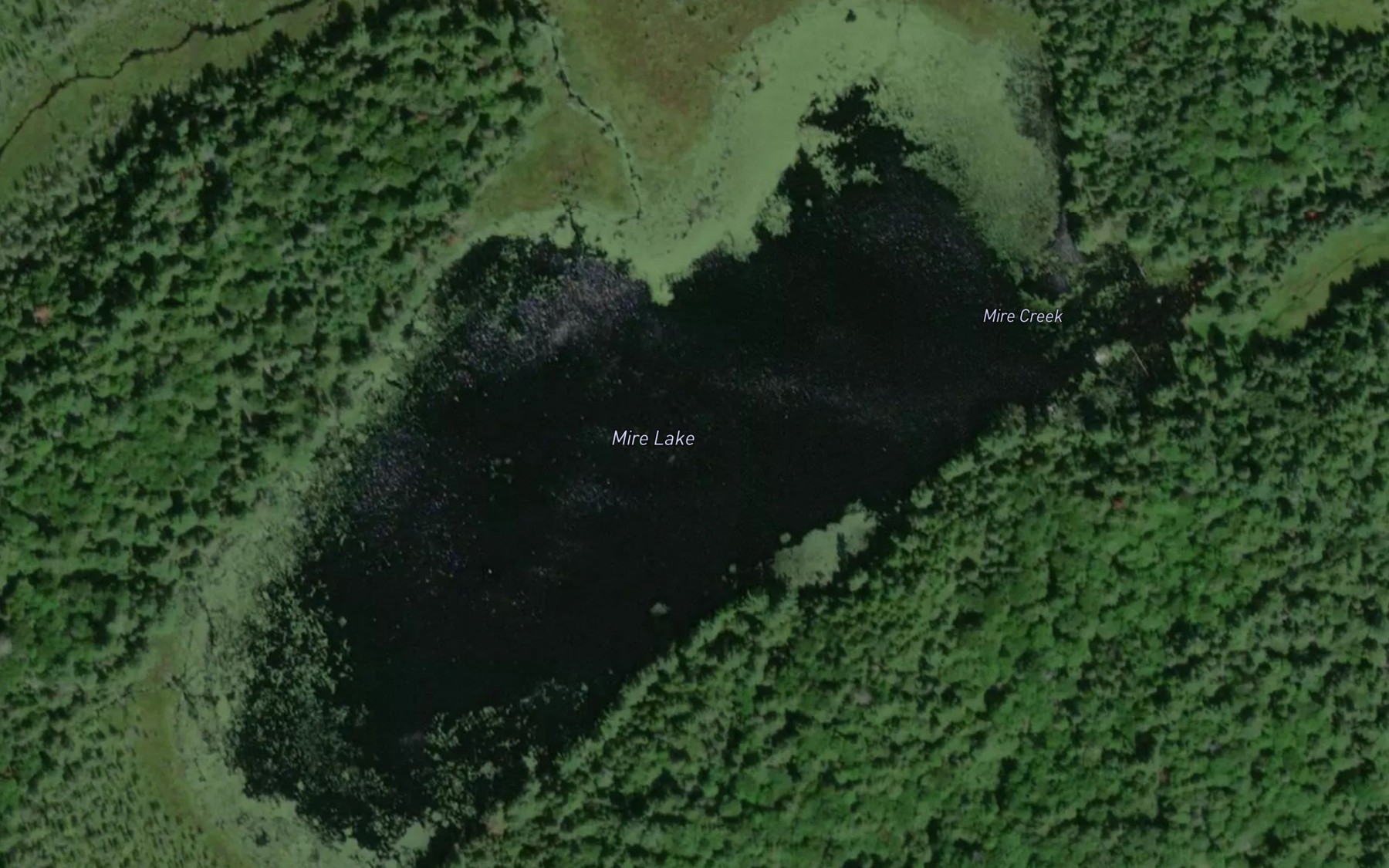 Satellite map of the Mire Lake