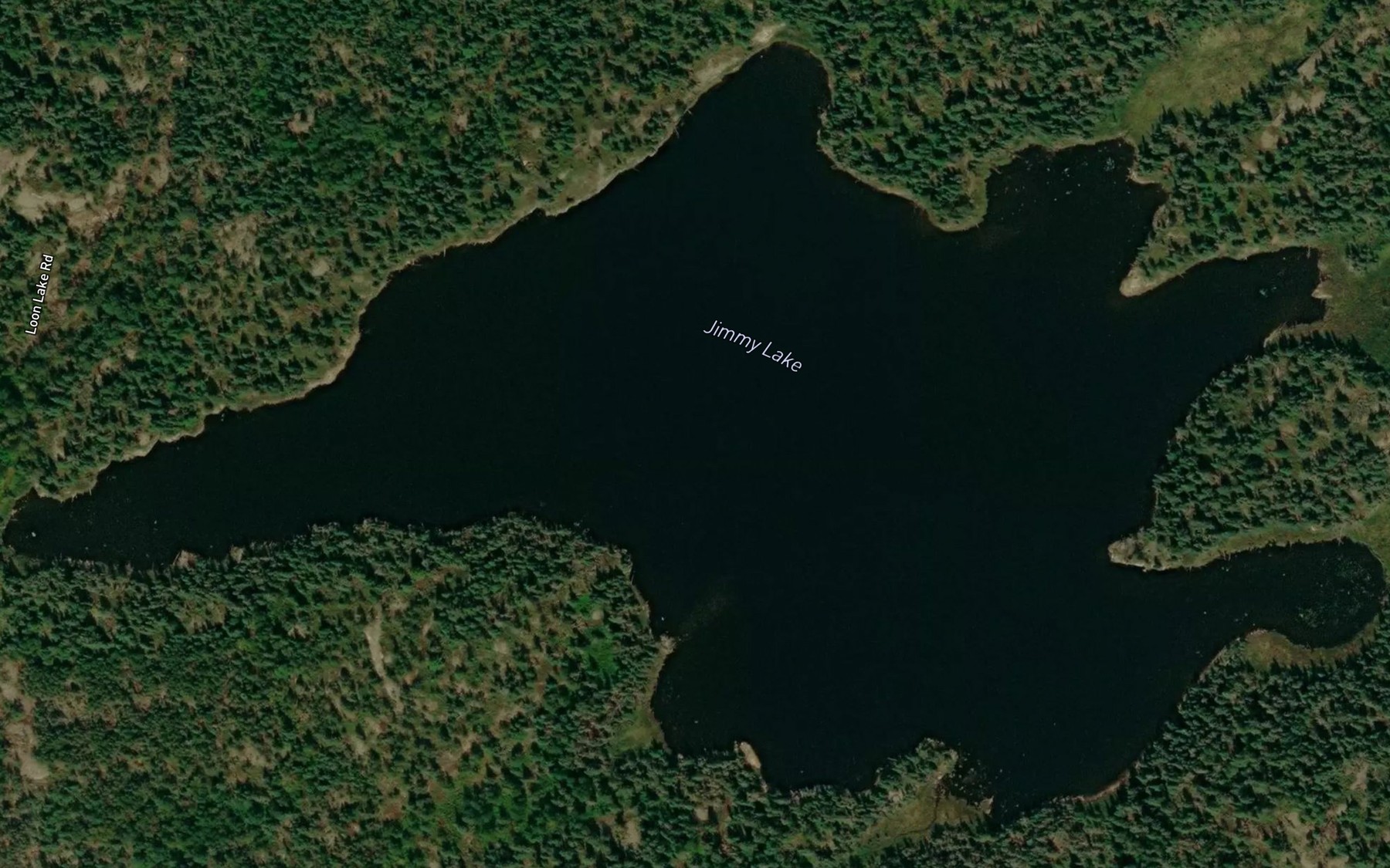 Satellite map of the Jimmy Lake