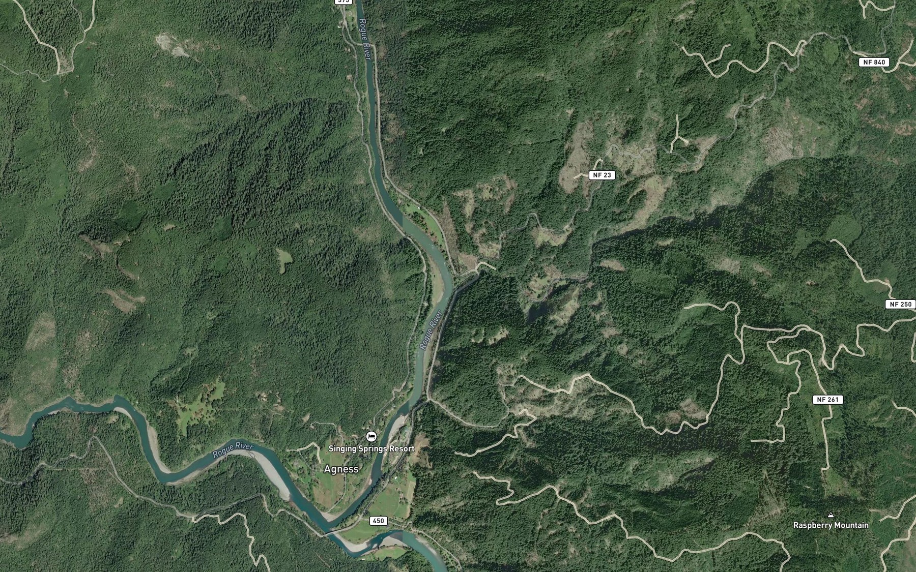 Satellite map of the Shasta Costa Creek
