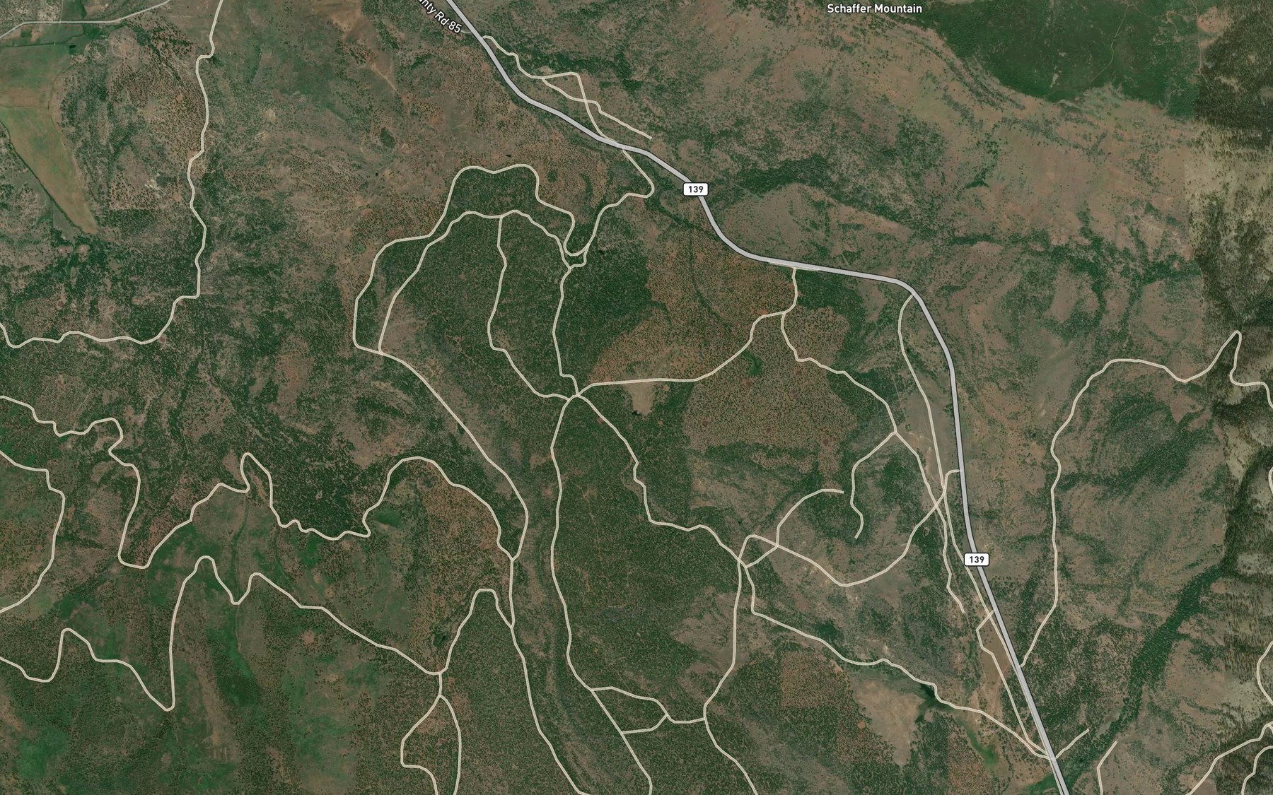 Satellite map of the Adin Summit Pond