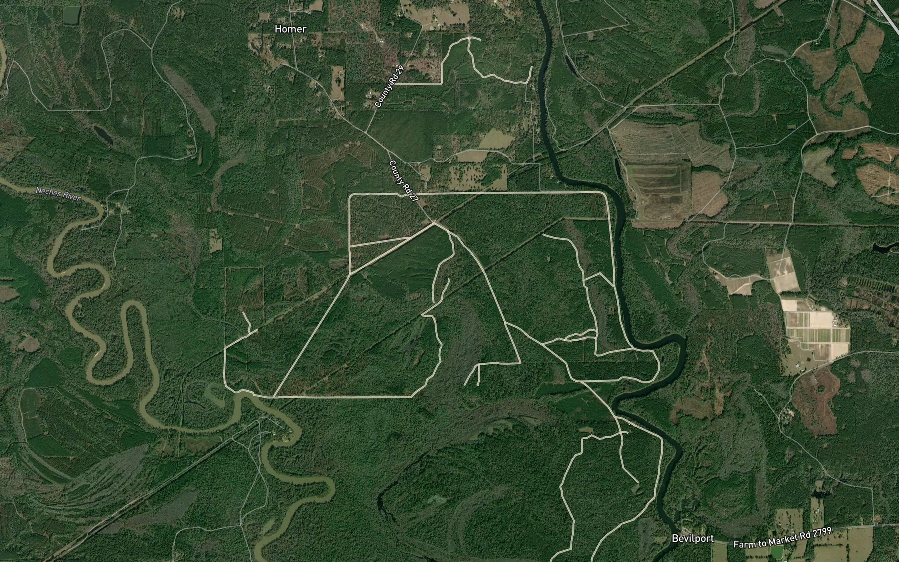 Satellite map of the Wash Lake