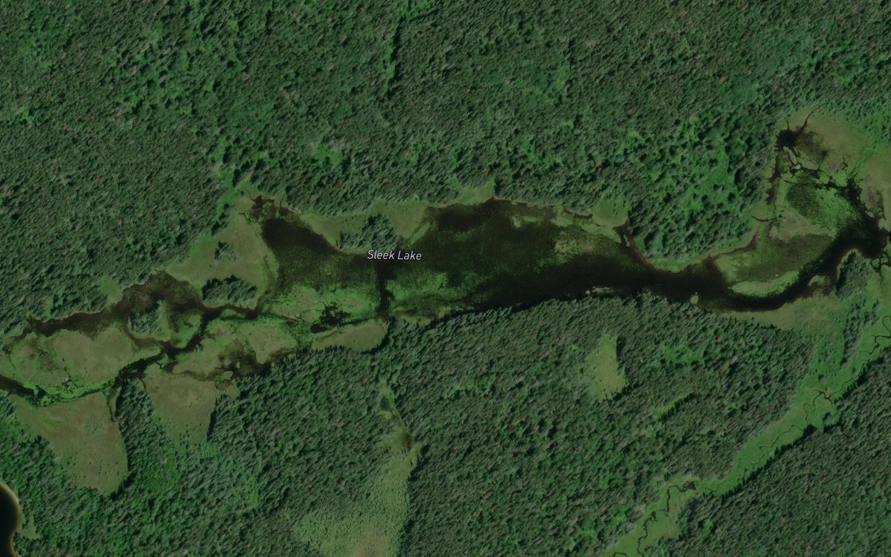 Satellite map of the Sleek Lake