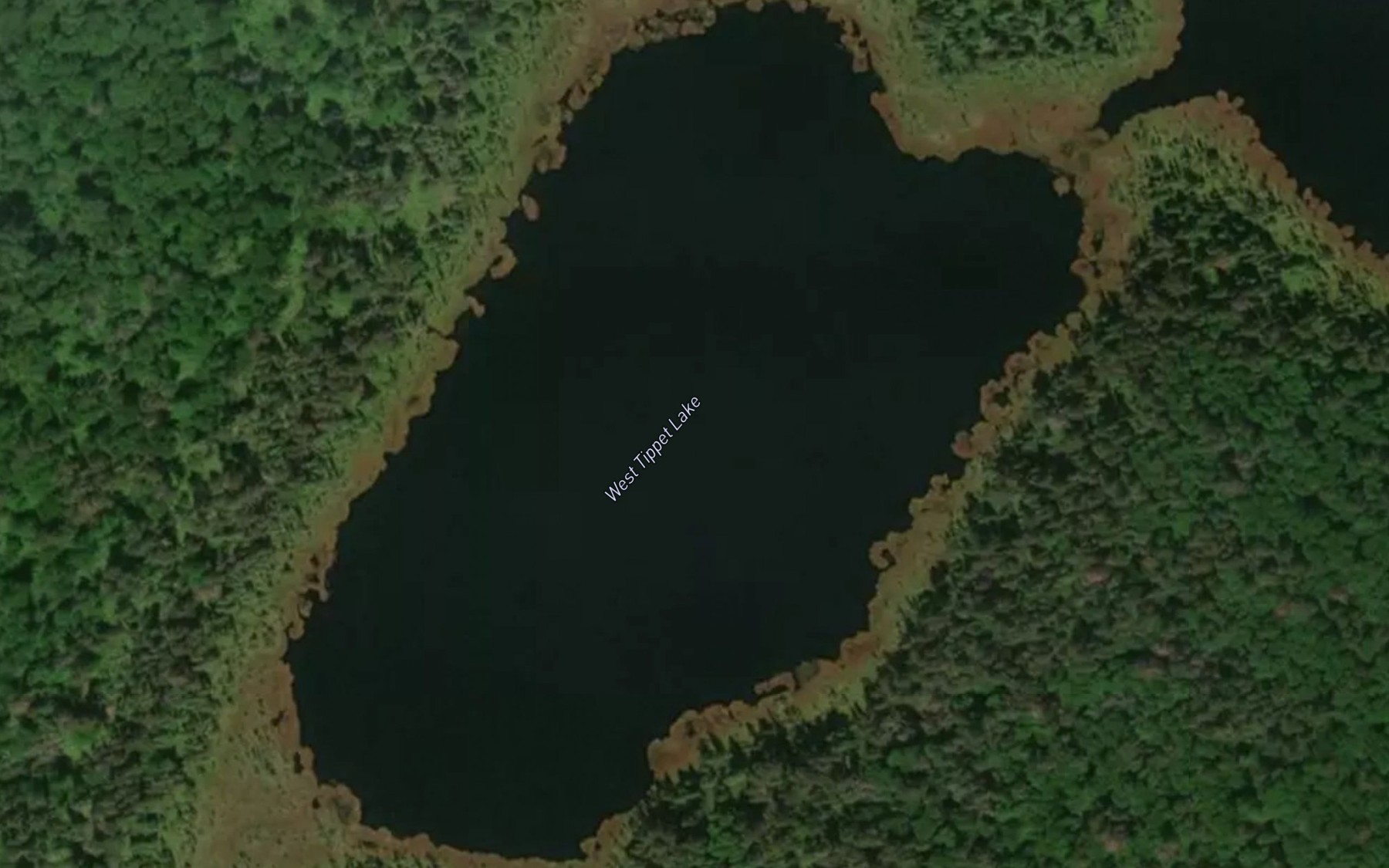 Satellite map of the West Tippet Lake