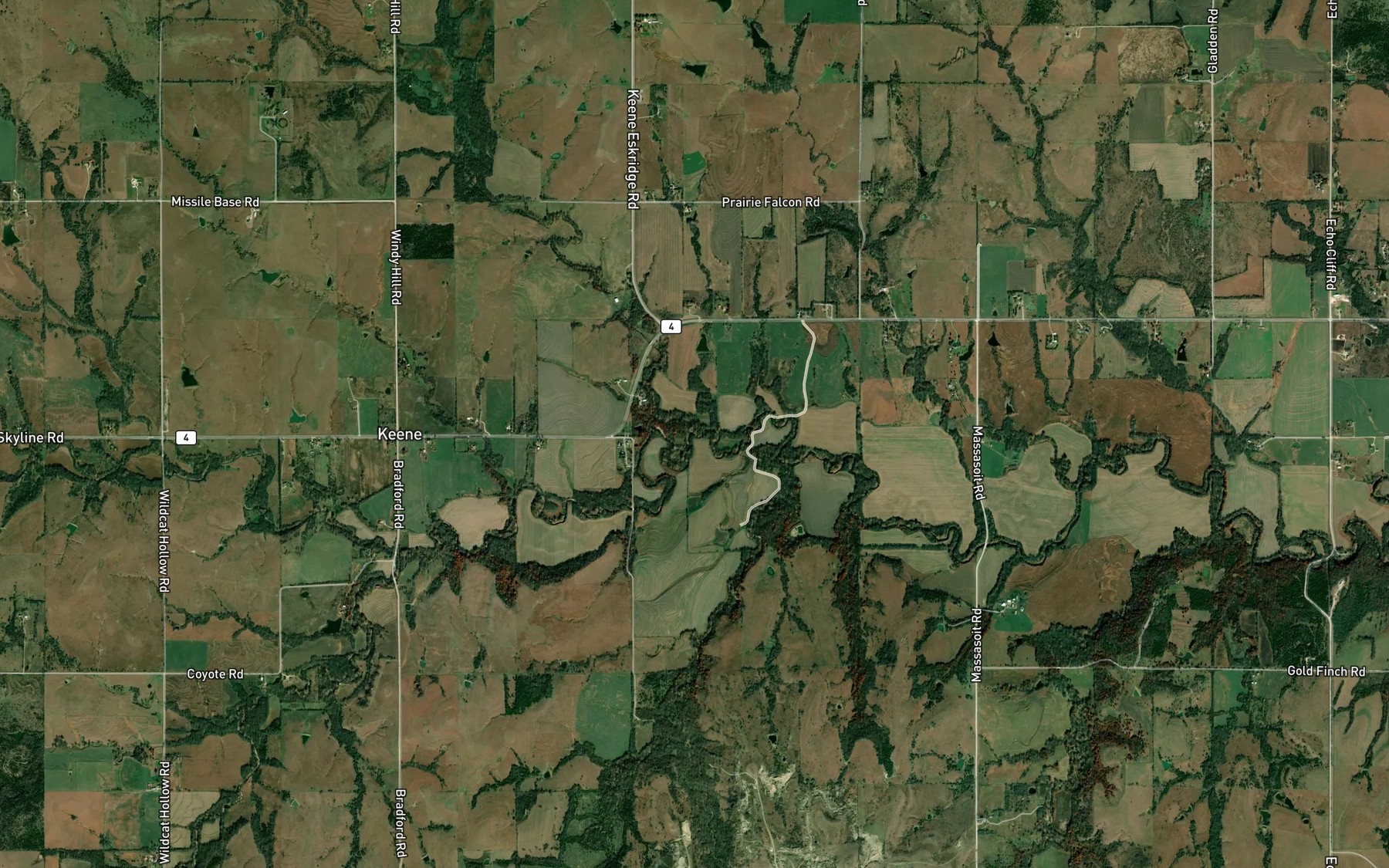Satellite map of the Johnson Creek