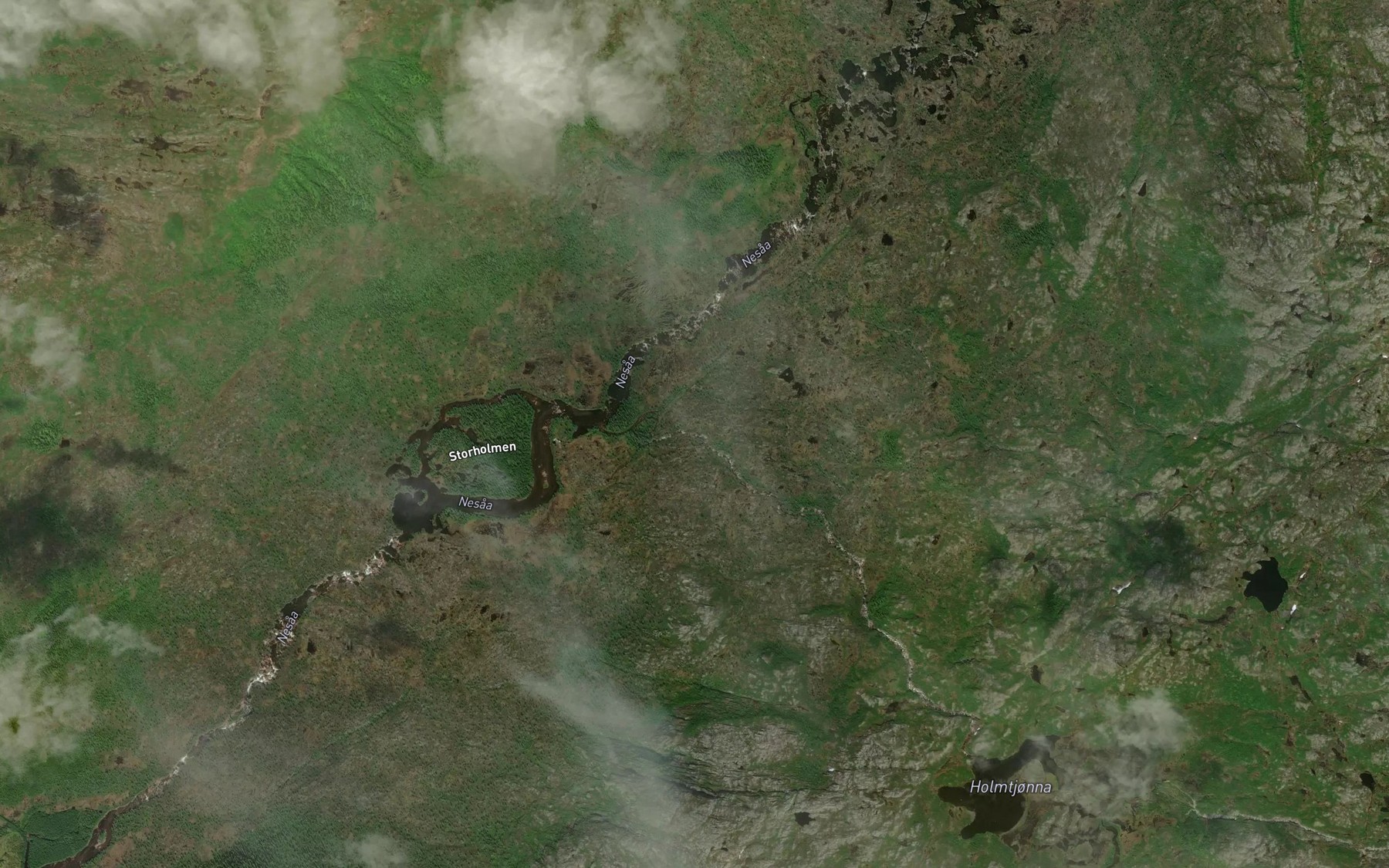 Satellite map of the Holmtjonnelva