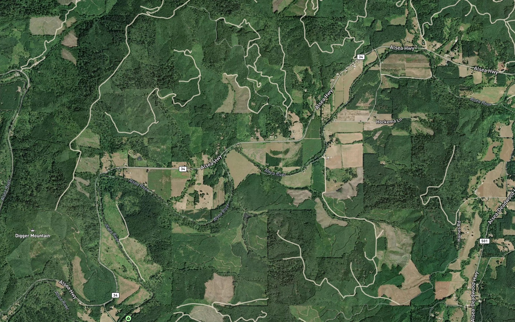 Satellite map of the Burch Creek