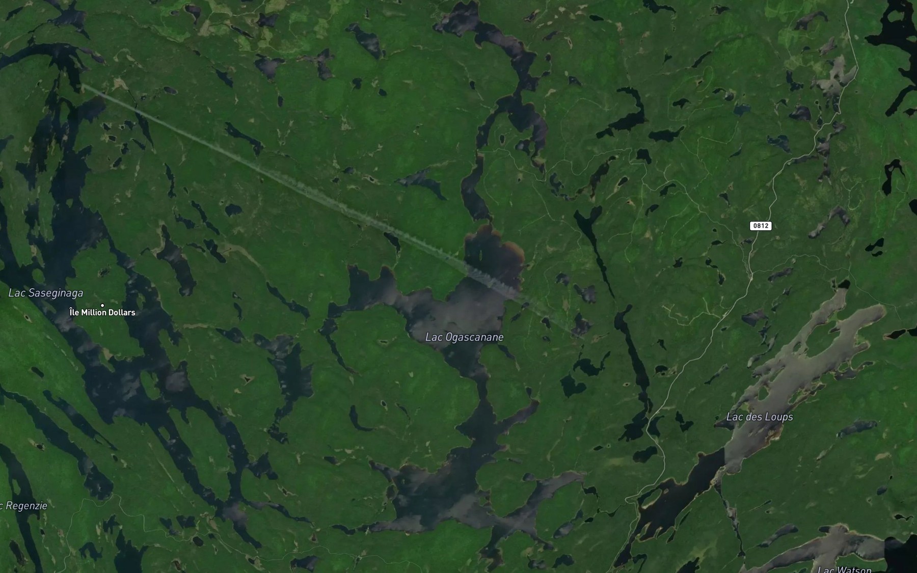 Satellite map of the Lac Ogascanane