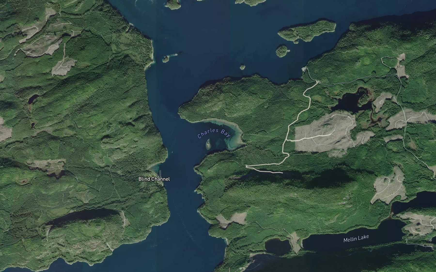 Satellite map of the Charles Bay