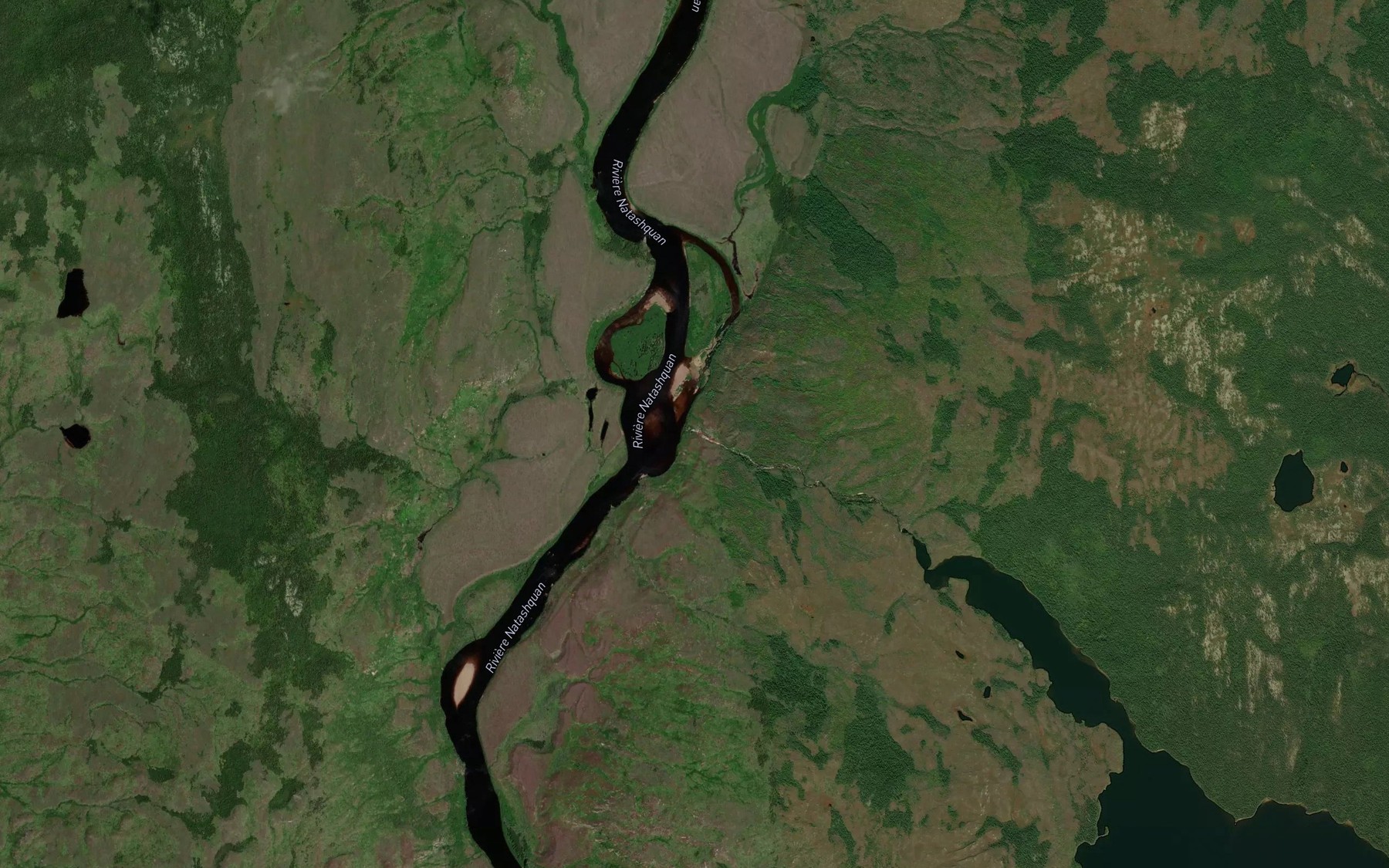 Satellite map of the Riviere Pahkauehiu