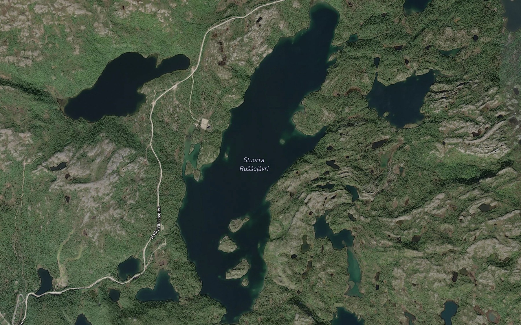 Satellite map of the Russujavri,stuorra
