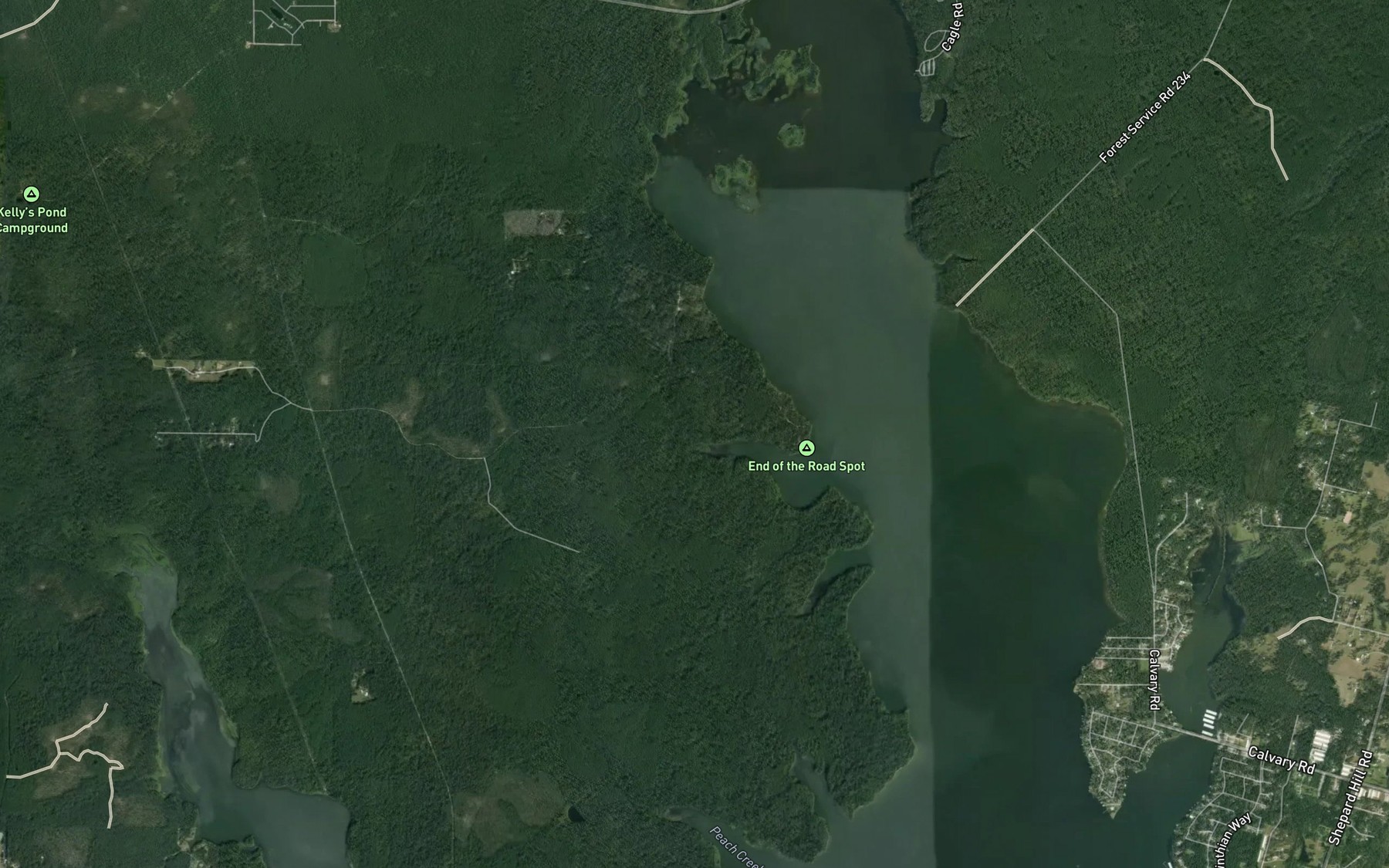 Satellite map of the Sand Branch