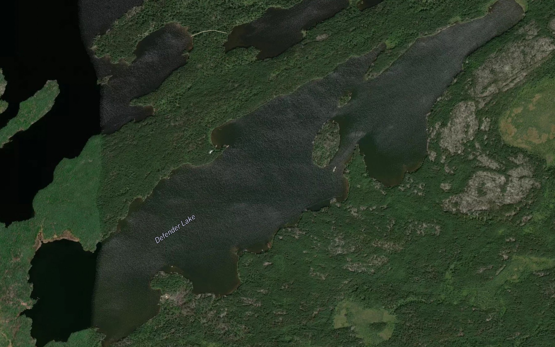 Satellite map of the Defender Lake