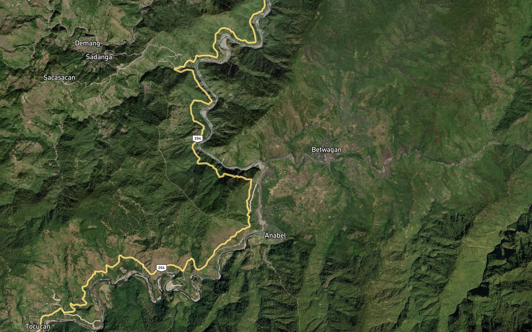 Satellite map of the Bituagan Creek