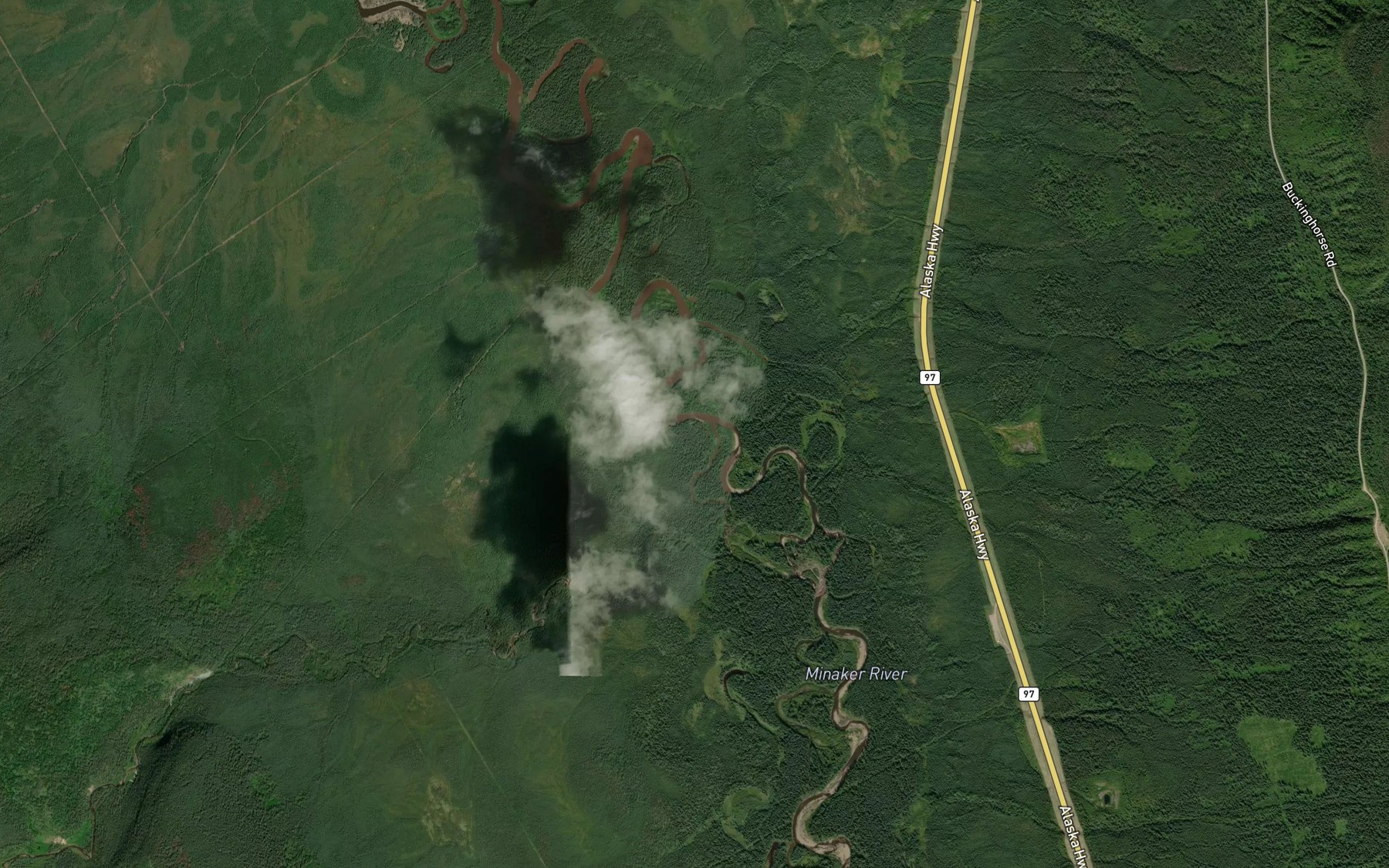 Satellite map of the Waskulay Creek