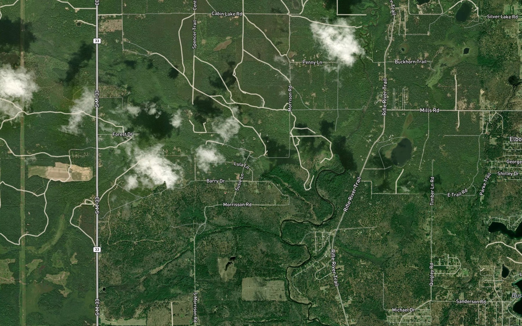 Satellite map of the North Eddy Creek