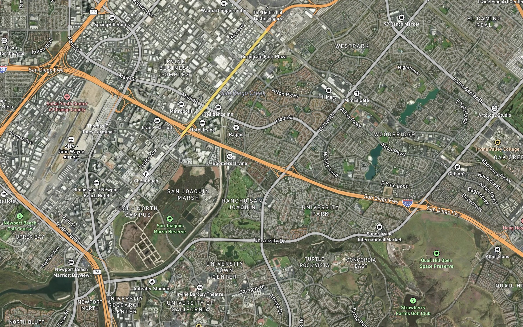 Satellite map of the Culver Storm Channel