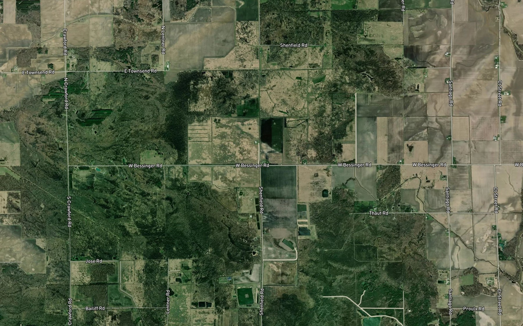 Satellite map of the Mosquito Drain