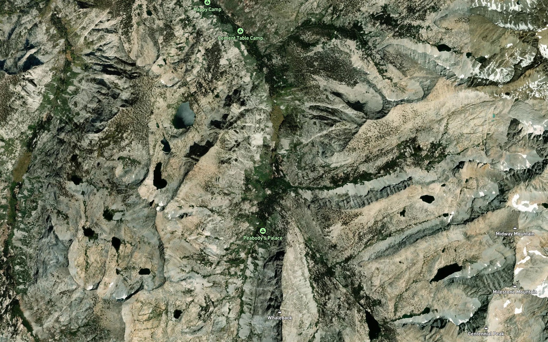 Satellite map of the Table Creek