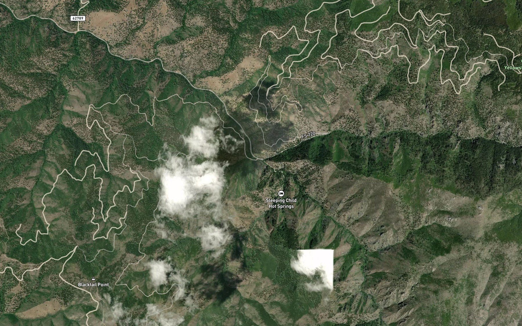 Satellite map of the Two Bear Creek
