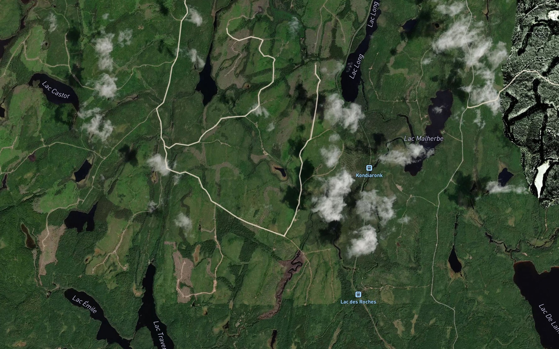 Satellite map of the Lac Kondiaronk