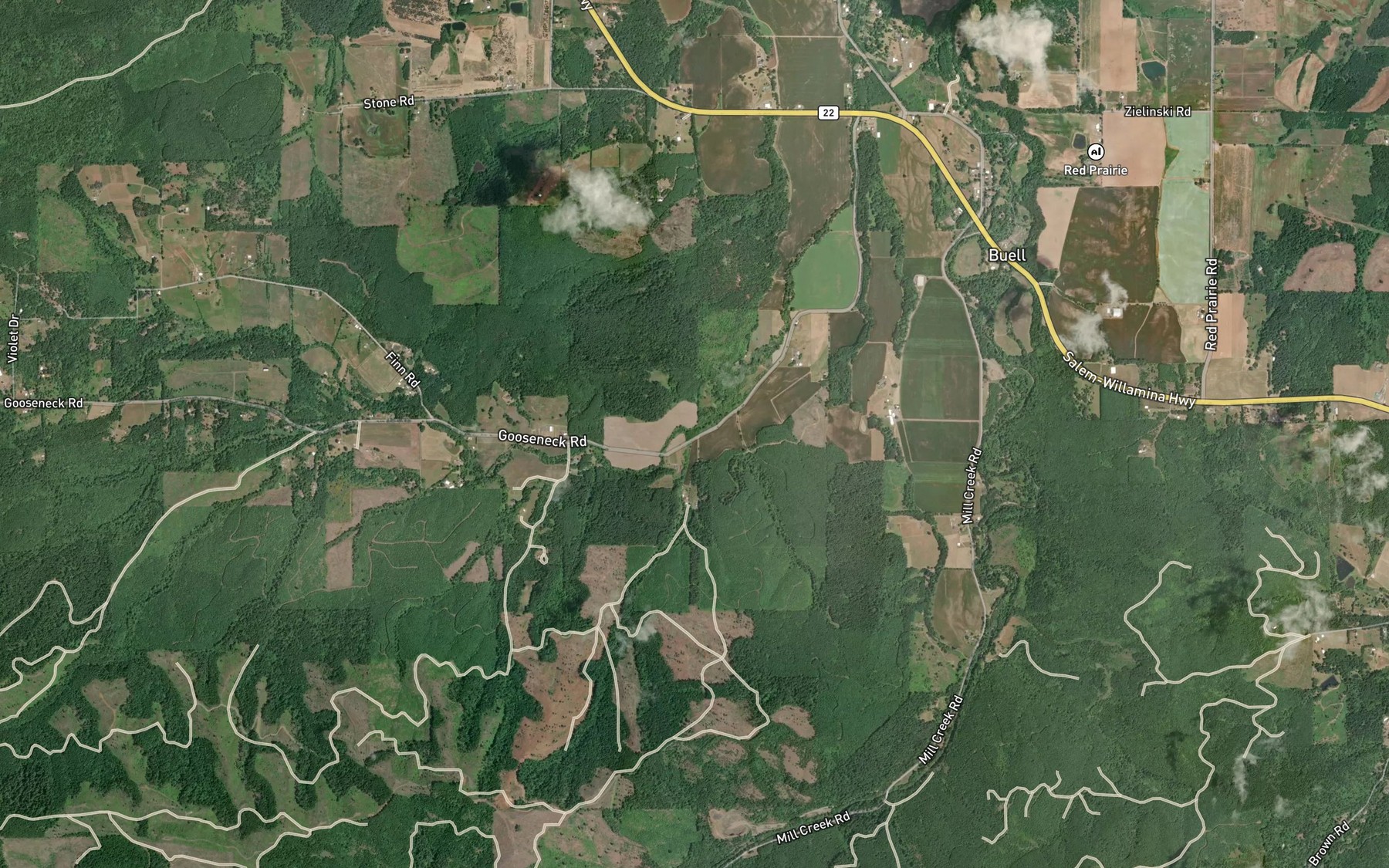 Satellite map of the Glenbrook Creek