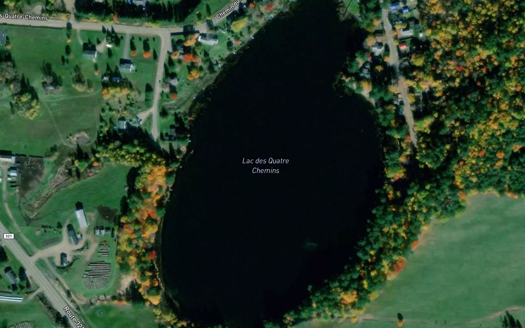 Satellite map of the Lac des Quatre Chemins