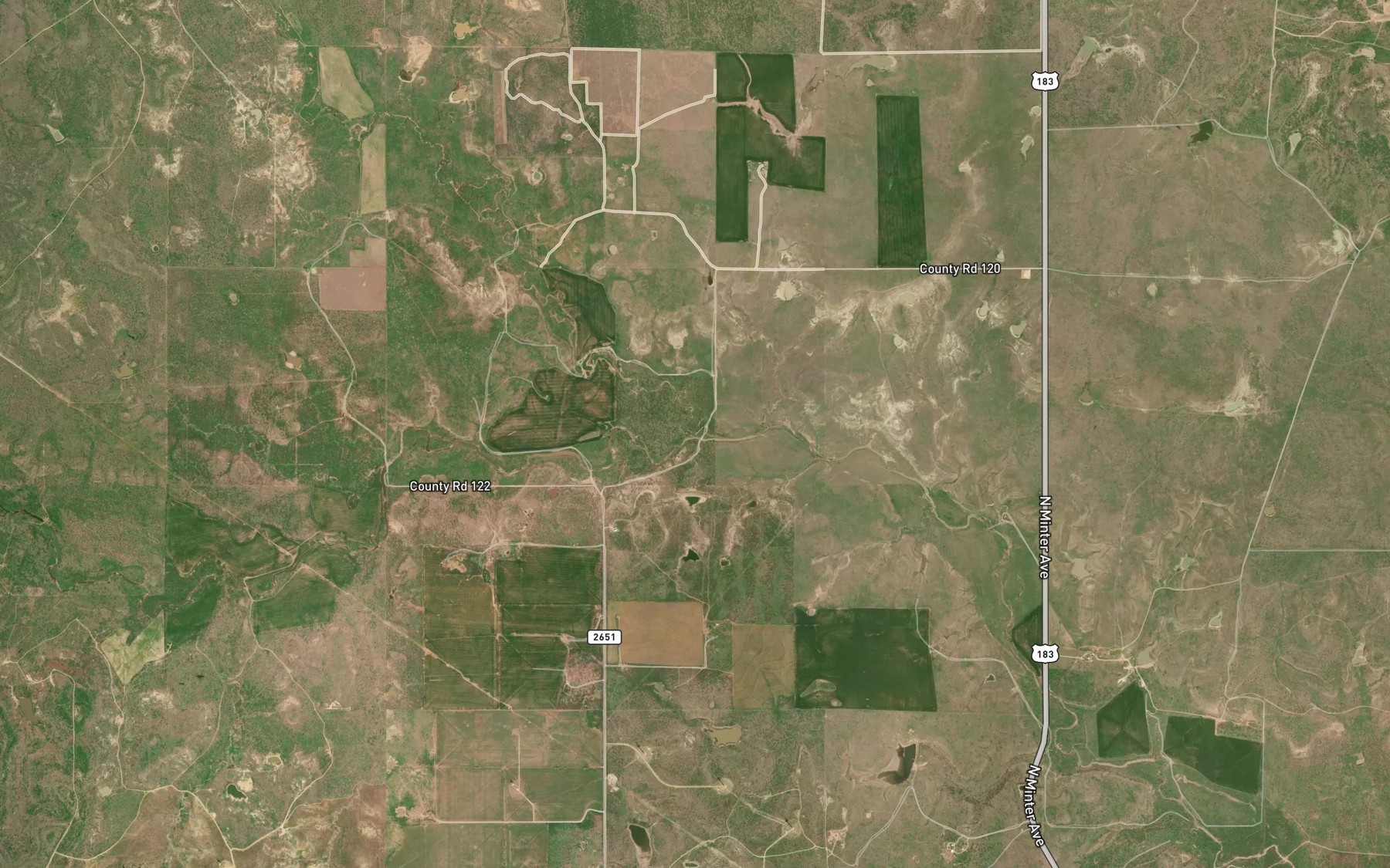 Satellite map of the Flat Rock Creek