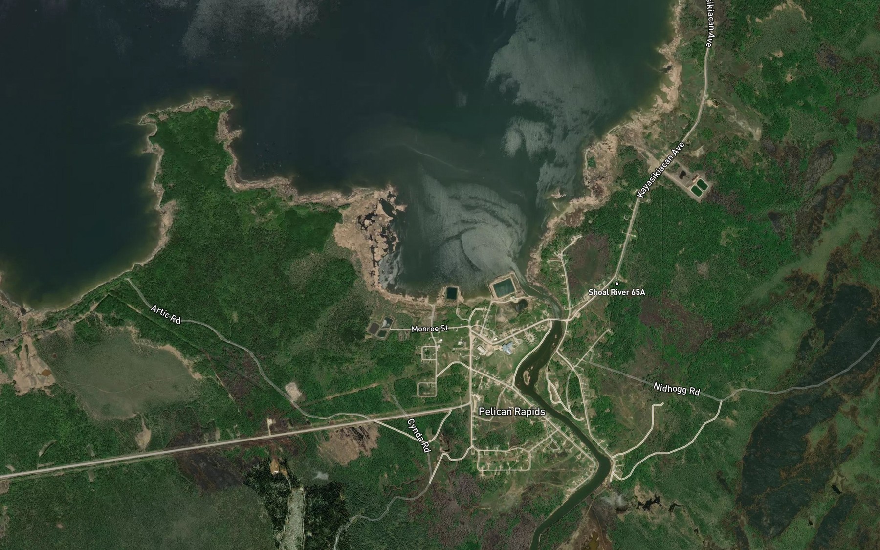 Satellite map of the Shoal River Bay