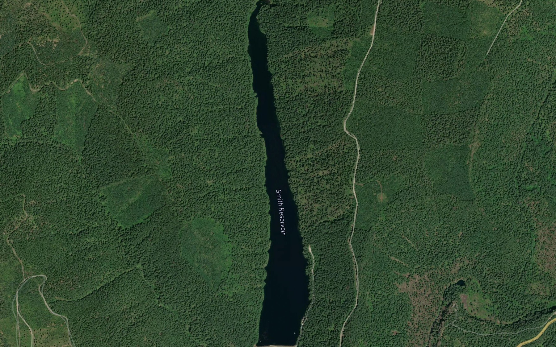 Satellite map of the Smith Reservoir