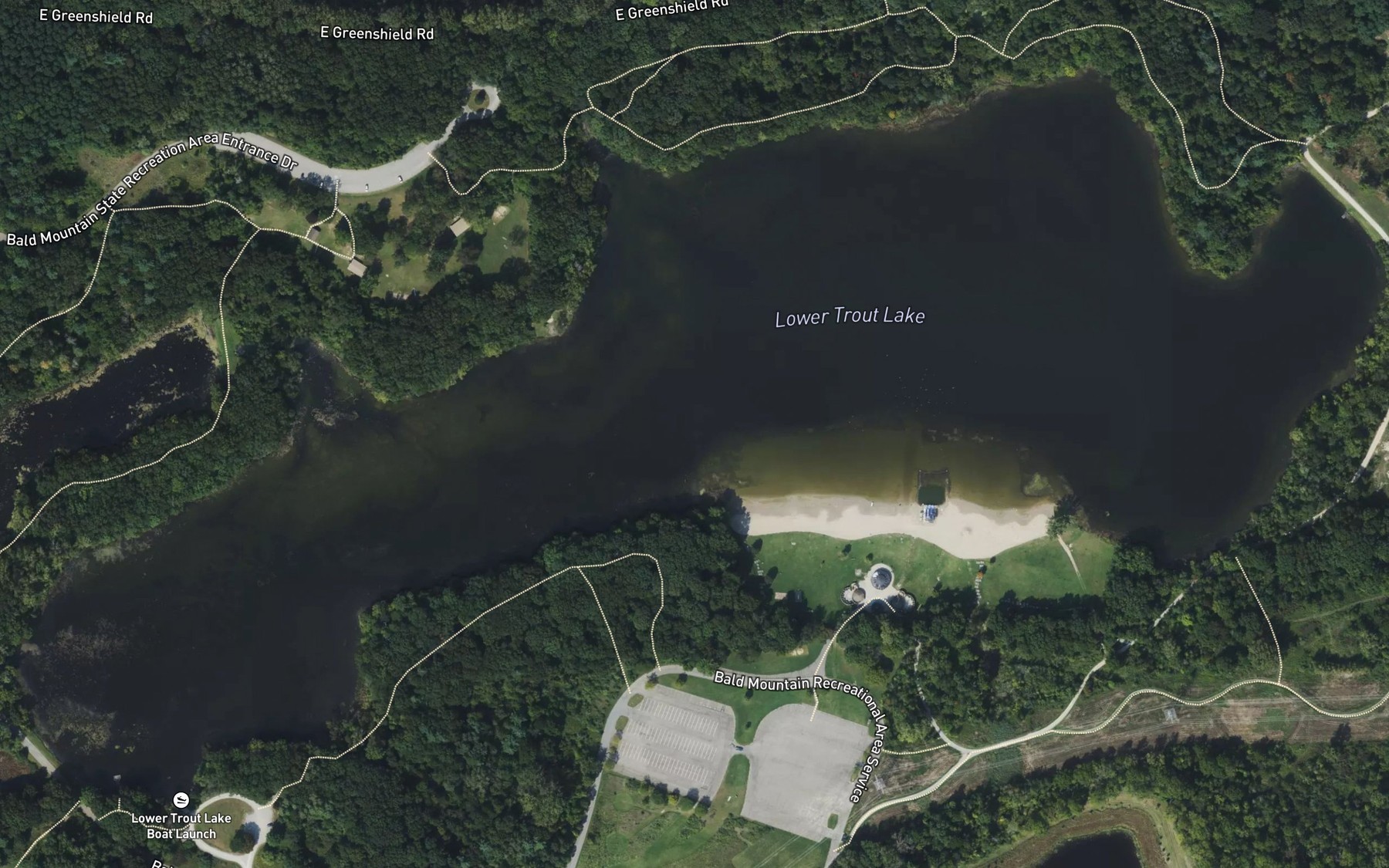 Satellite map of the Lower Trout Lake