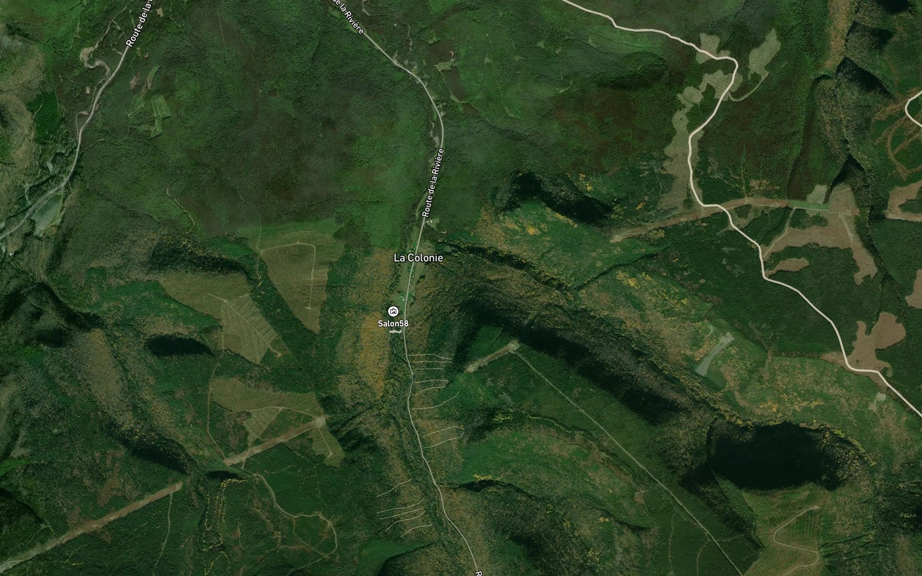 Satellite map of the Coulee a Castonguay
