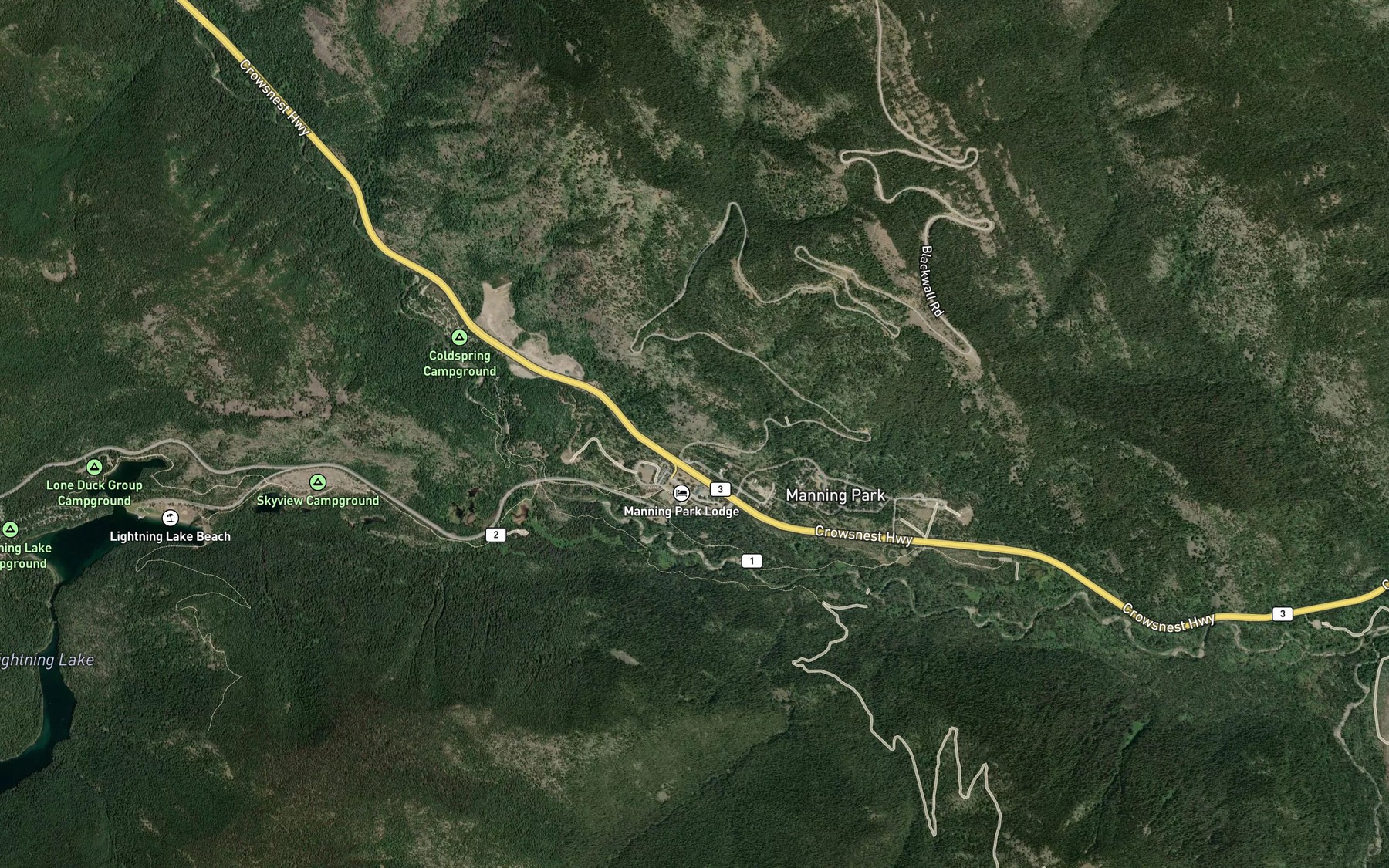 Satellite map of the Little Muddy Creek