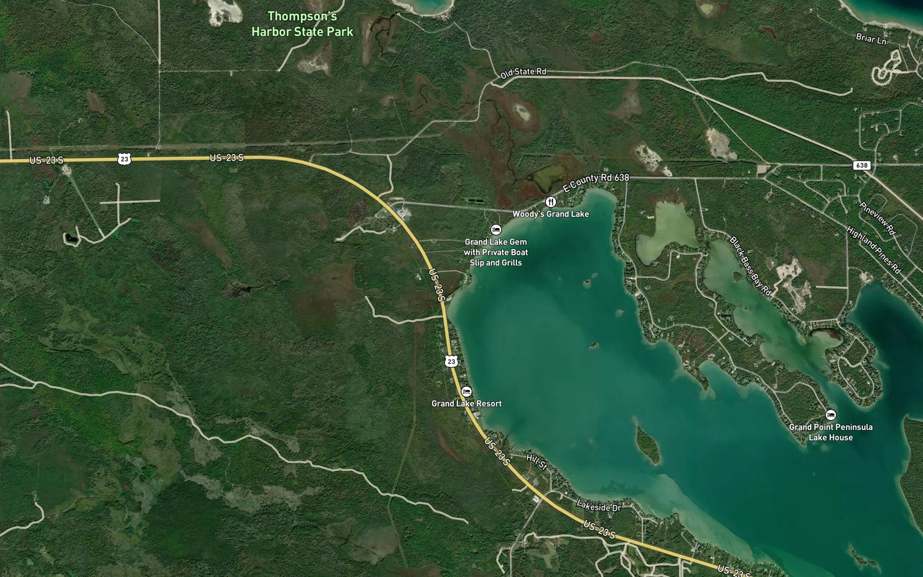 Satellite map of the Schalks Creek