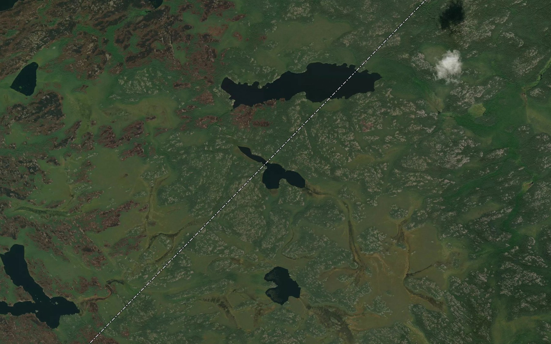 Satellite map of the Boomer Lake