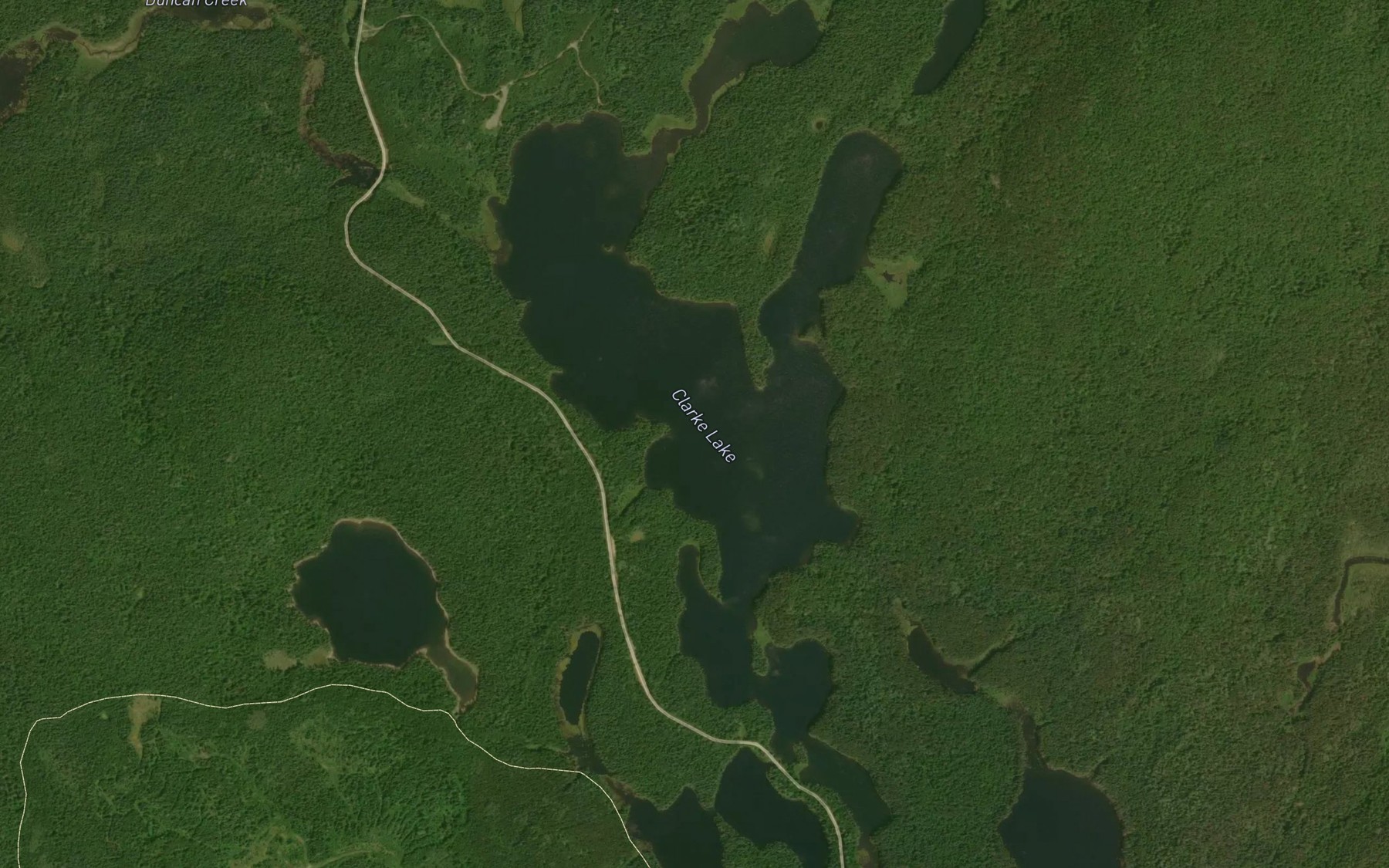 Satellite map of the Clarke Lake