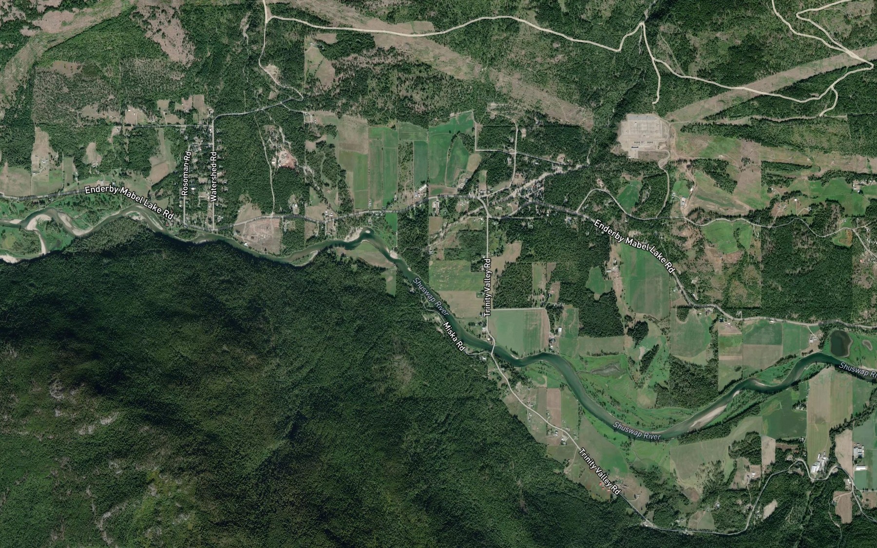 Satellite map of the Ashton Creek