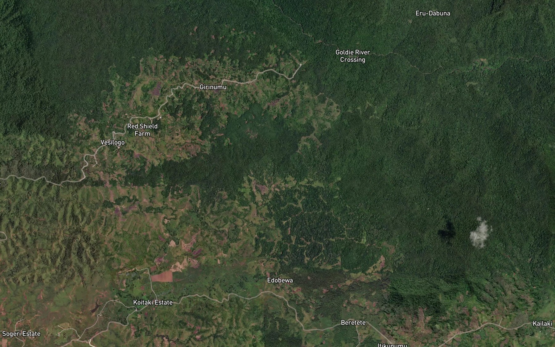 Satellite map of the Vara Creek