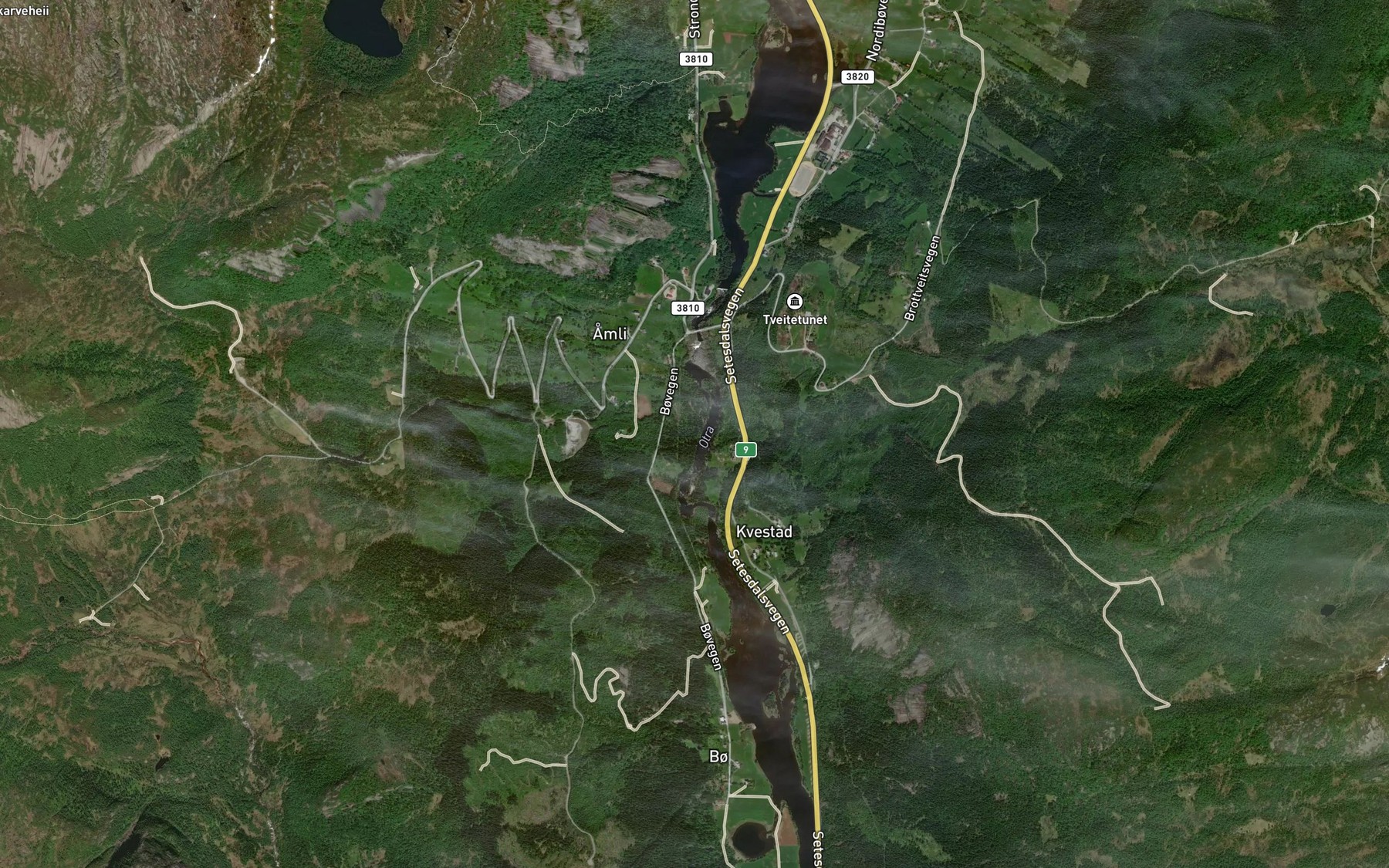 Satellite map of the Kvisli